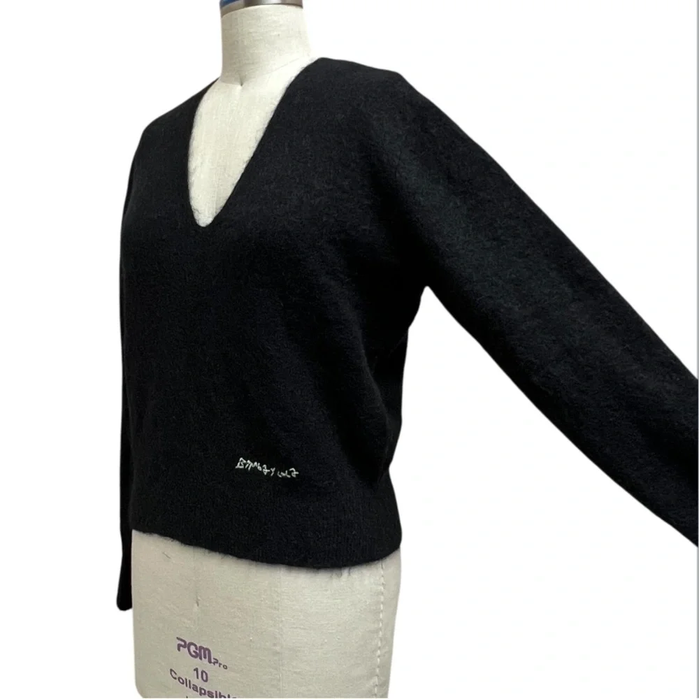 Bimba Y Lola Logo Embroidered V-Neck Jumper Sweater
